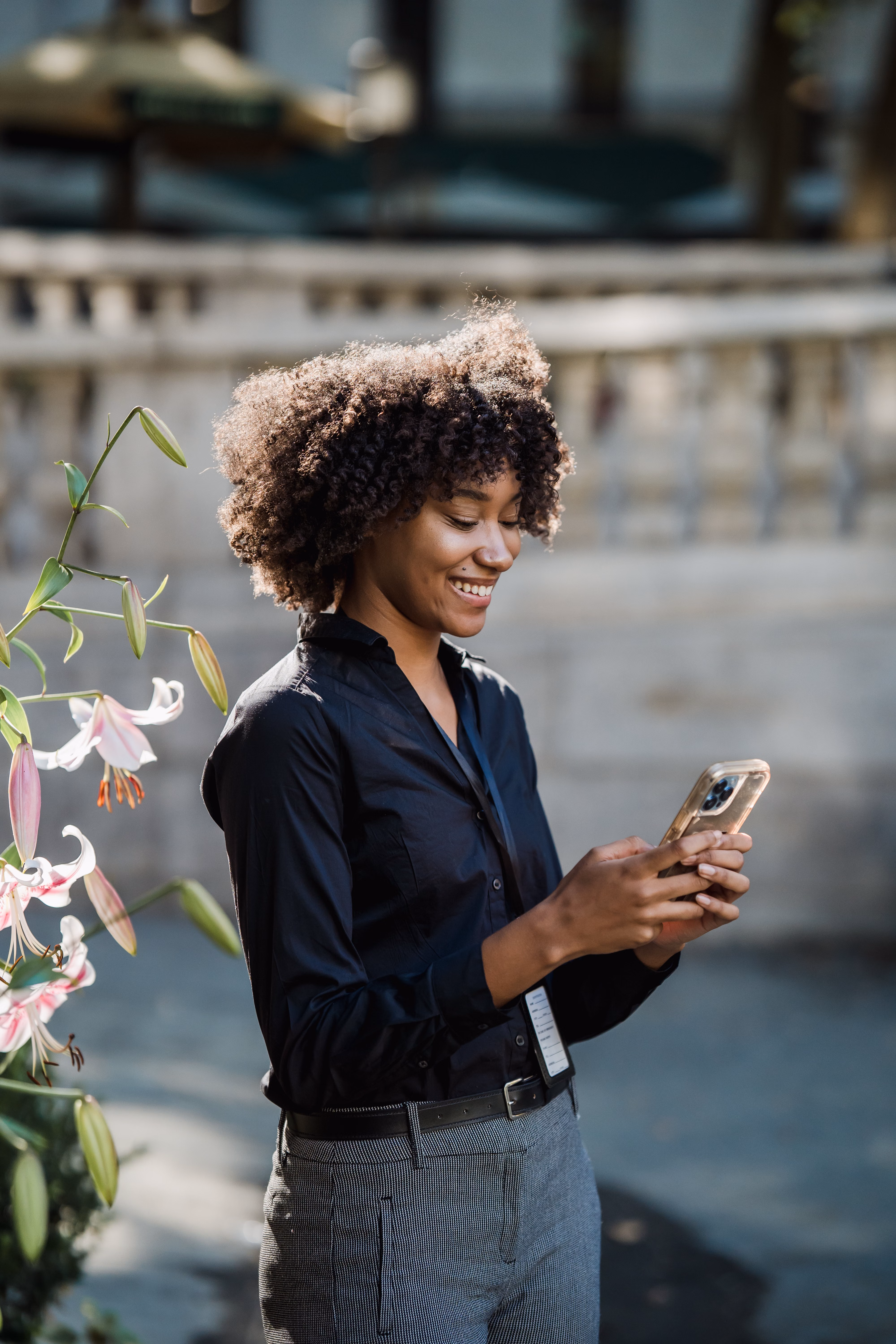 Smiling business owner with organized finances